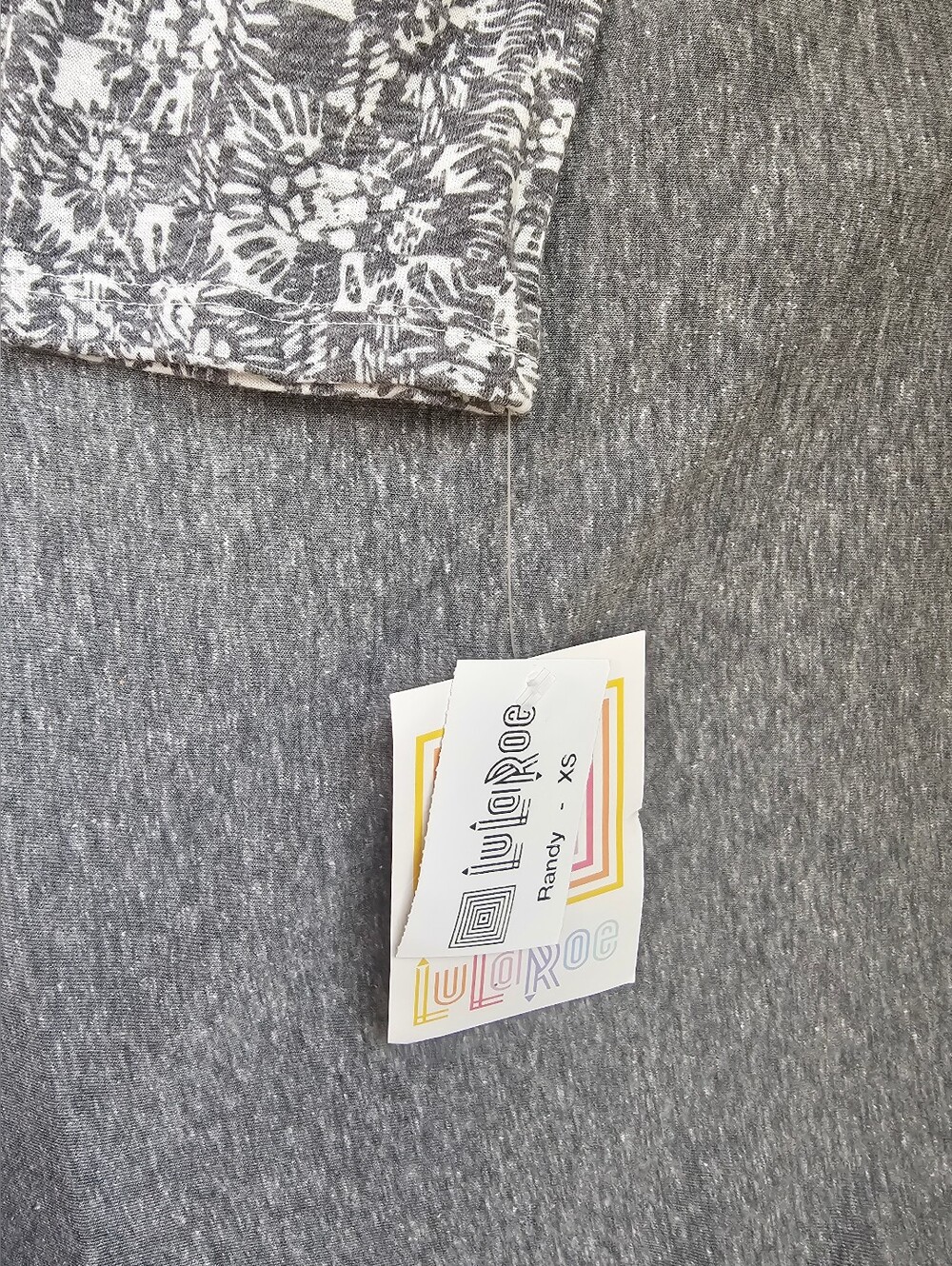 Gray Printed Raglan Randy Tee - Picture 2 of 7